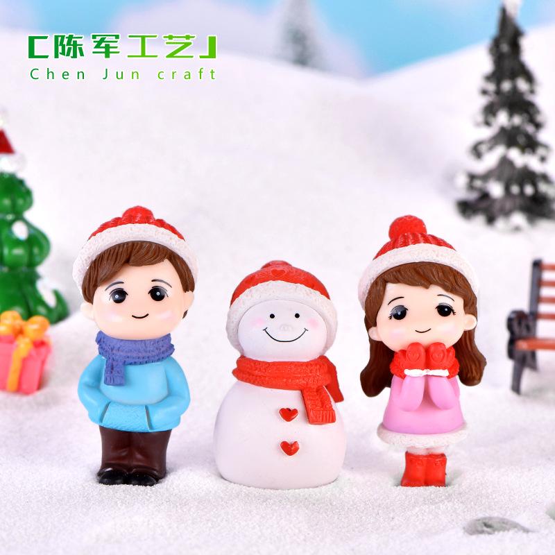 Phụ Kiện Tiểu Cảnh Tiểu cảnh người tuyết đôi, móc khóa Noel dễ thương mini (ZC-245)