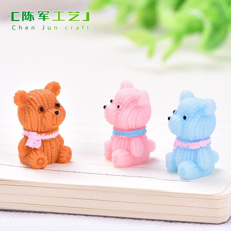 Phụ Kiện Tiểu Cảnh Tiểu cảnh gấu quàng khăn len mini trang trí xe và bàn (ZC-1122)