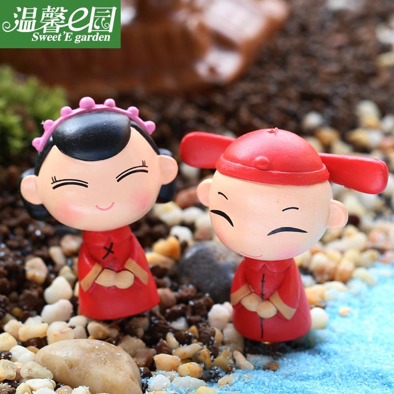 Phụ Kiện Tiểu Cảnh Tiểu cảnh cặp đôi cưới truyền thống mini trang trí bàn (ZC-1223)