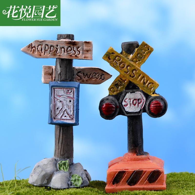 Phụ Kiện Tiểu Cảnh Tiểu cảnh bảng chỉ đường, phụ kiện trang trí chậu cây Zakka (ZC-390)