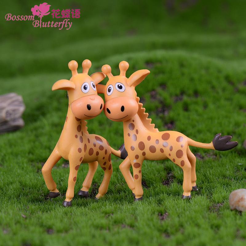 Phụ Kiện Tiểu Cảnh Cặp hươu cao cổ miệng rộng tiểu cảnh trang trí chậu cây (ZC-946)