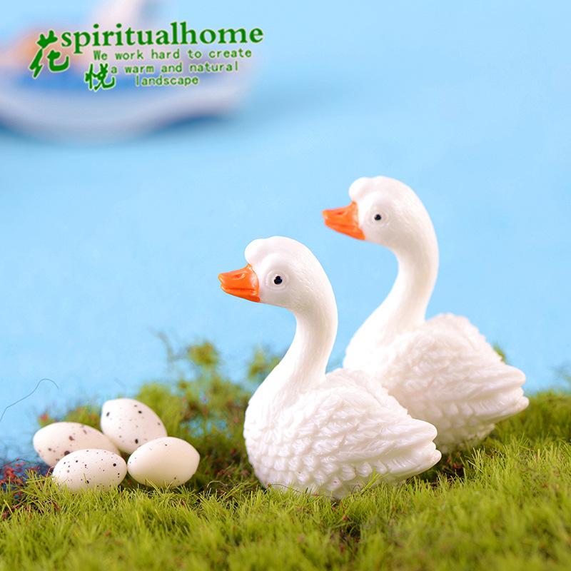 Phụ Kiện Tiểu Cảnh Ngỗng trắng resin tiểu cảnh trang trí nhà và bàn (ZC-722)