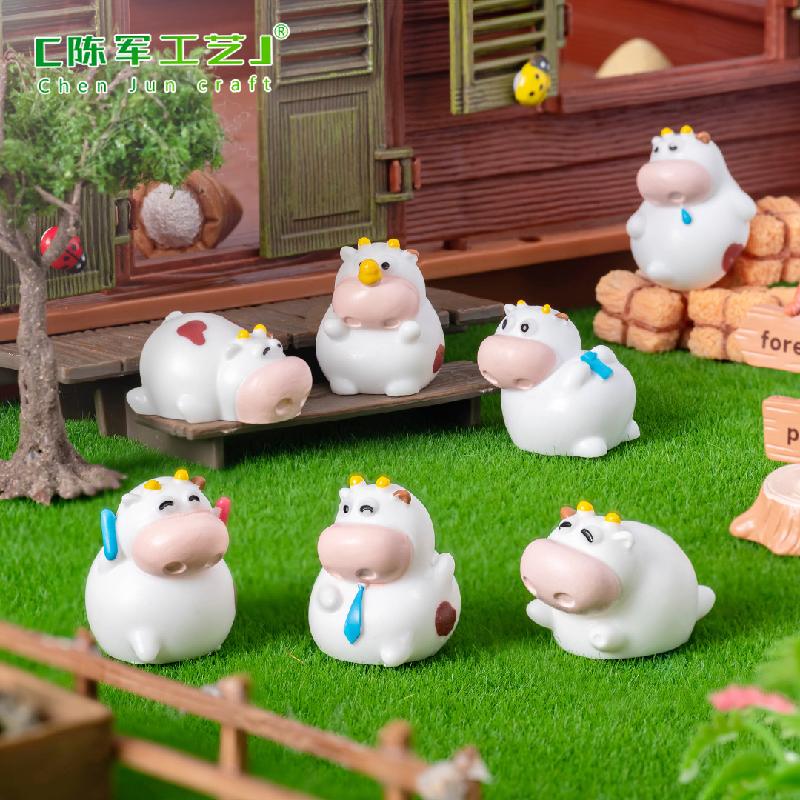 Phụ Kiện Tiểu Cảnh Tiểu cảnh bò dễ thương mini trang trí bàn và chậu cây (ZC-985)