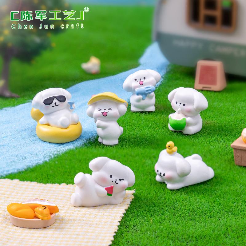 Phụ Kiện Tiểu Cảnh Tiểu cảnh cún con dễ thương, nghỉ ngơi DIY, phụ kiện treo xe hơi tiểu cảnh mini (ZC-504)