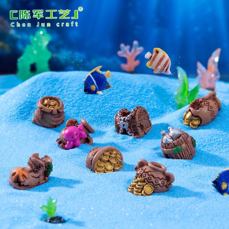 Phụ Kiện Tiểu Cảnh Tiểu cảnh kho báu vàng biển DIY, phụ kiện tiểu cảnh mini bể cá treo cute (ZC-1015)