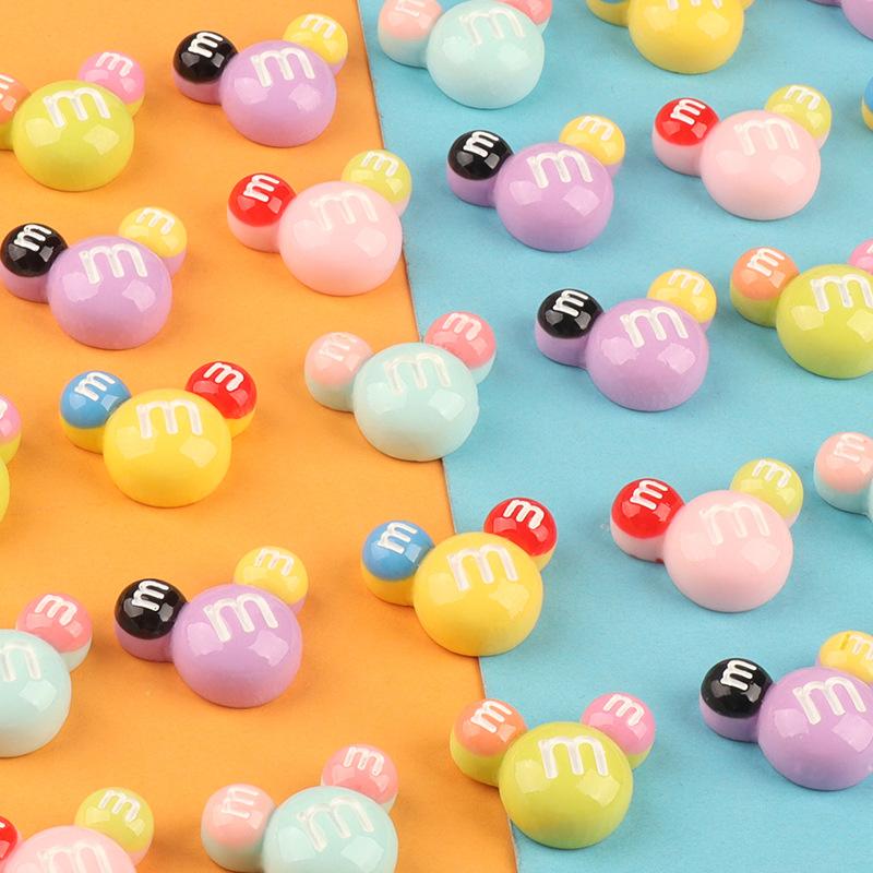 Charm LaBuBu 新款M豆 diy树脂 趣味巧克力M豆 奶油手机壳美容diy饰品配件