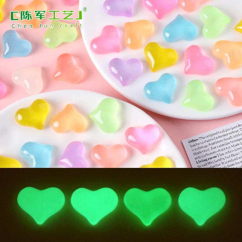 Phụ Kiện Tiểu Cảnh Tiểu cảnh trái tim phát sáng mini trang trí kẹp tóc DIY (ZC-1102)