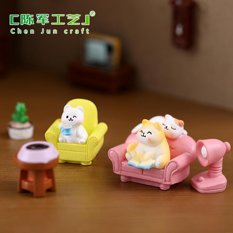 Phụ Kiện Tiểu Cảnh Tiểu cảnh mèo hàng ngày, trang trí cây cảnh đáng yêu (ZC-86)