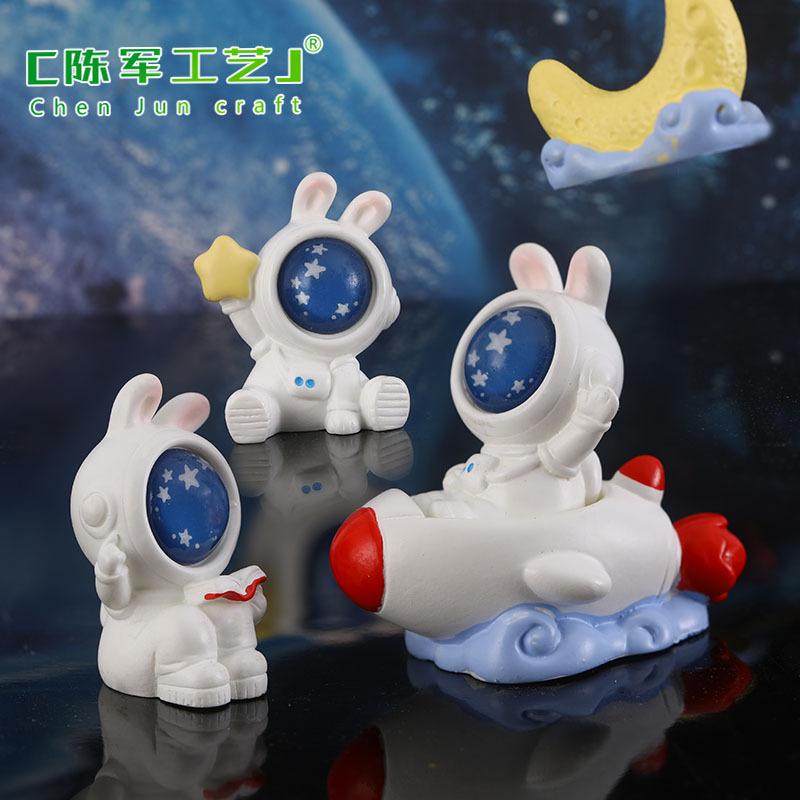 Phụ Kiện Tiểu Cảnh Tiểu cảnh thỏ vũ trụ dễ thương, phụ kiện trang trí bể cá mini (ZC-608)