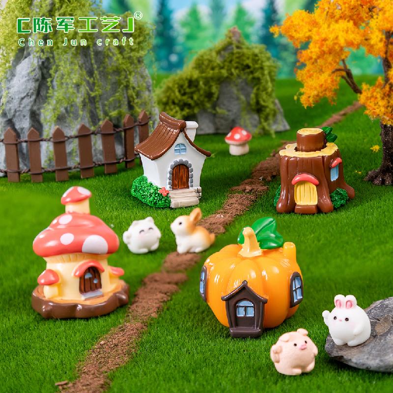 Phụ Kiện Tiểu Cảnh Tiểu cảnh nhà nấm và bí ngô, trang trí cây cảnh DIY (ZC-117)