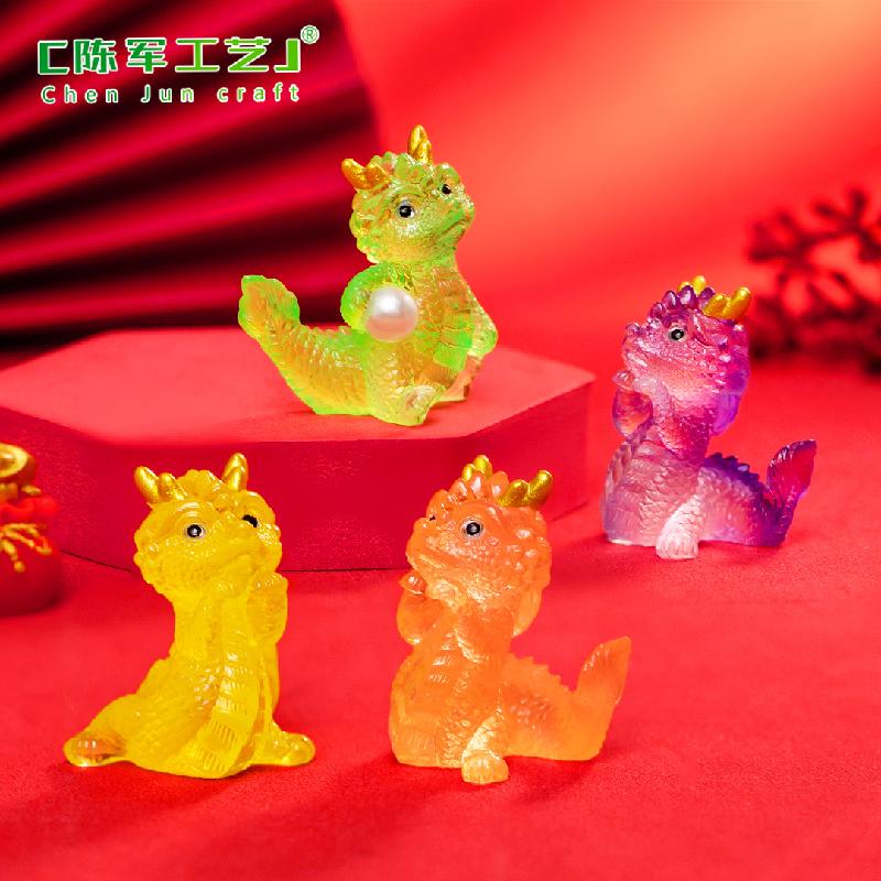 Phụ Kiện Tiểu Cảnh Tiểu cảnh rồng trong suốt mini trang trí bàn đón Tết (ZC-1151)