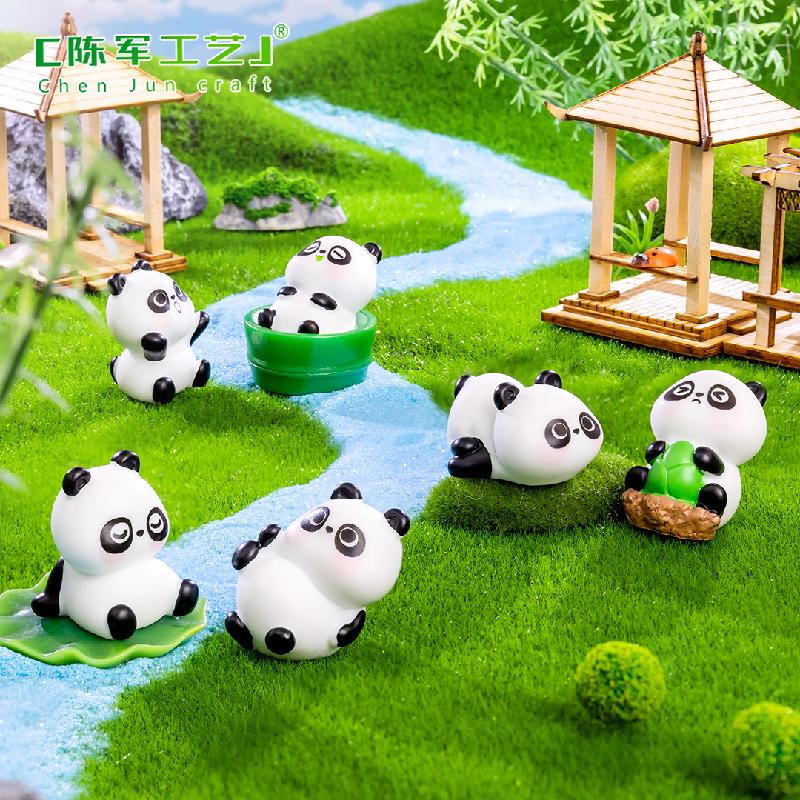 Phụ Kiện Tiểu Cảnh Tiểu cảnh gấu panda mini trang trí xe và bàn làm việc (ZC-664)