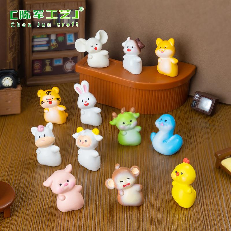 Phụ Kiện Tiểu Cảnh Tiểu cảnh 12 con giáp, phụ kiện trang trí xe hơi mini DIY (ZC-565)