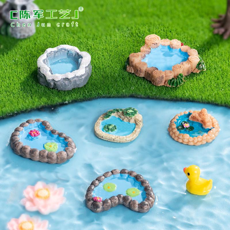 Phụ Kiện Tiểu Cảnh Hồ nước giả rêu, tháp, vườn mini DIY, phụ kiện bàn tiểu cảnh nhỏ dễ thương (ZC-27)