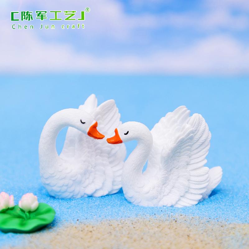 Phụ Kiện Tiểu Cảnh Tiểu cảnh thiên nga đôi, trang trí cây cảnh tình yêu mini (ZC-90)