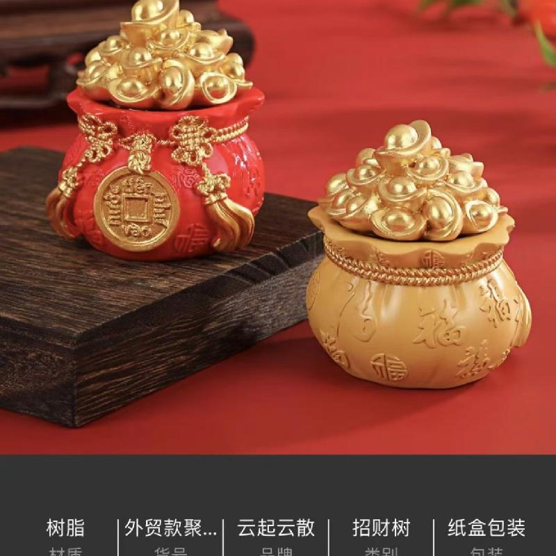 Phụ Kiện Tiểu Cảnh Cây tài lộc túi tiền phong cách Tết, quà tặng năm mới ý nghĩa (BS)