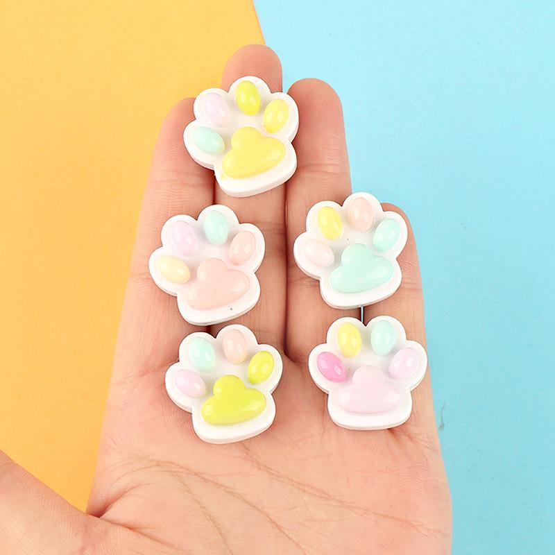 Charm LaBuBu 新款亮油 猫爪树脂配件贴片奶油胶手机壳材料手工发饰品