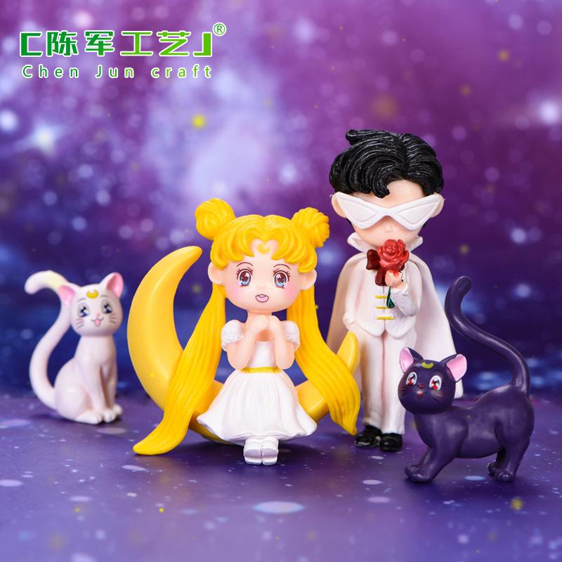 Phụ Kiện Tiểu Cảnh Tiểu cảnh đôi mèo đen trắng trang trí chậu cây DIY (ZC-893)