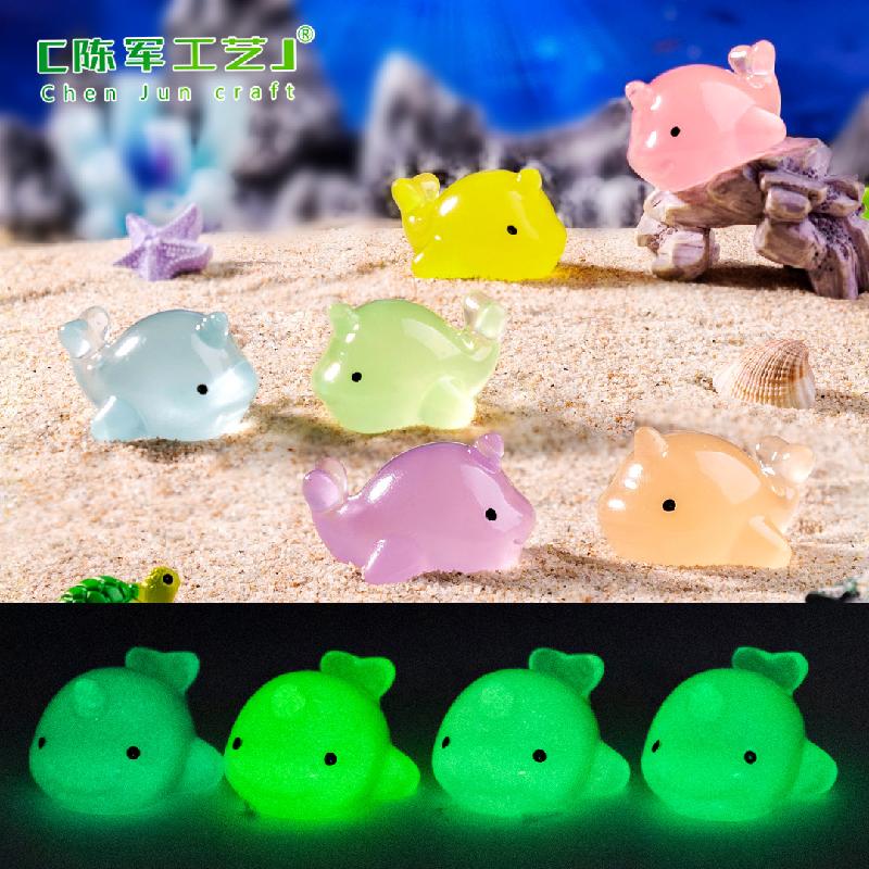 Phụ Kiện Tiểu Cảnh Tiểu cảnh cá voi đơn phát sáng DIY, phụ kiện tiểu cảnh mini resin treo bàn cute (ZC-1152)