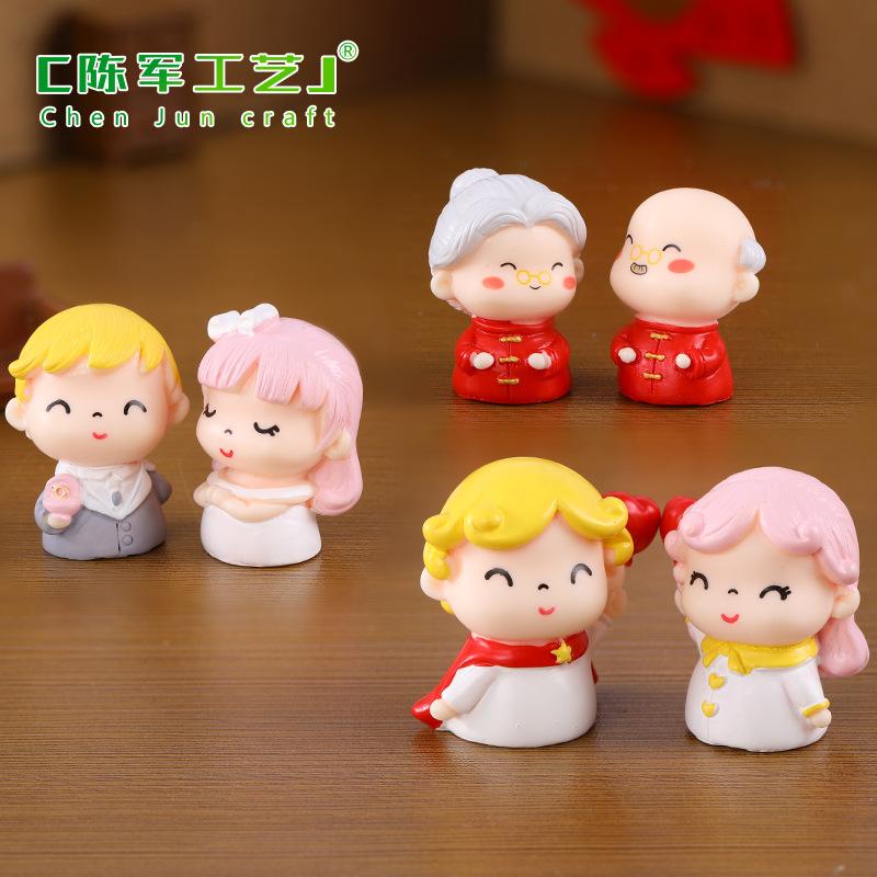 Phụ Kiện Tiểu Cảnh Tiểu cảnh cặp đôi nửa thân dễ thương mini trang trí xe (ZC-1238)