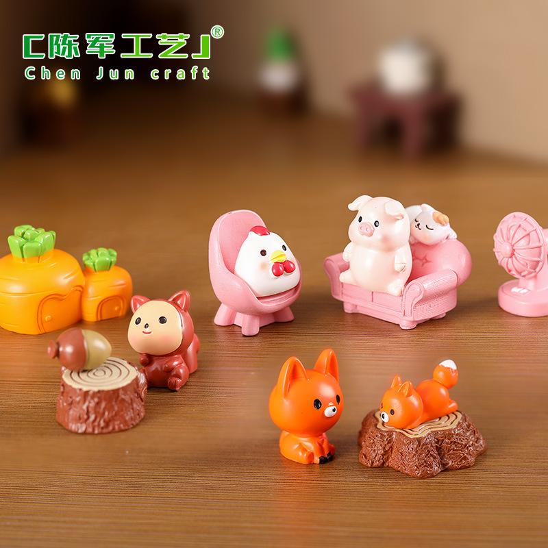 Phụ Kiện Tiểu Cảnh Tiểu cảnh động vật dễ thương, thỏ, sóc, chim cánh cụt mini (ZC-382)