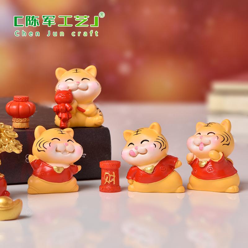 Phụ Kiện Tiểu Cảnh Tiểu cảnh hổ chiêu tài mini trang trí chậu cây ngày Tết (ZC-997)