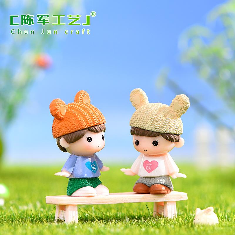 Phụ Kiện Tiểu Cảnh Cặp đôi đáng yêu tiểu cảnh Zakka trang trí bánh DIY (ZC-706)