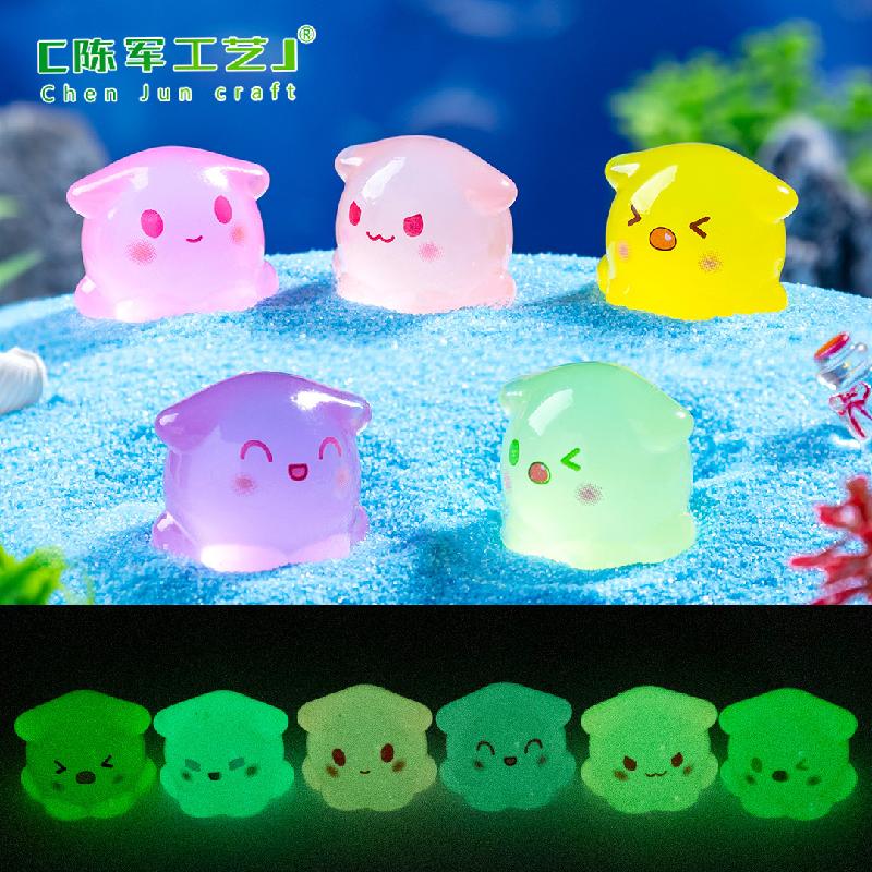 Phụ Kiện Tiểu Cảnh Tiểu cảnh bạch tuộc phát sáng DIY, phụ kiện tiểu cảnh mini bàn treo garden đáng yêu (ZC-1133)