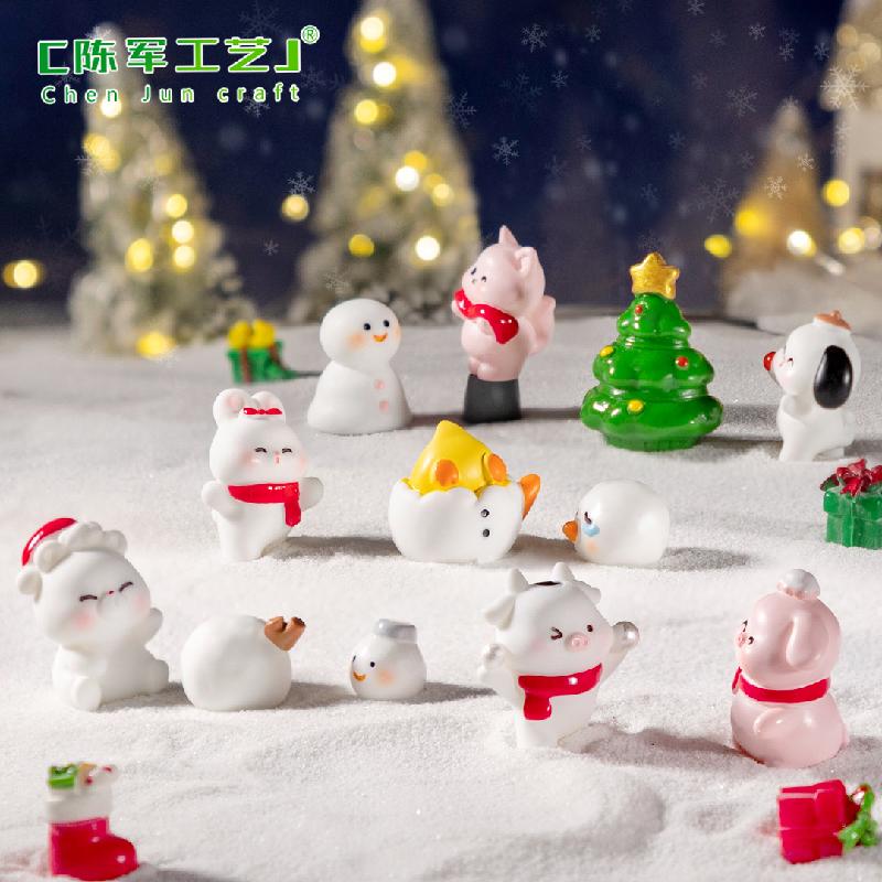 Phụ Kiện Tiểu Cảnh Tiểu cảnh động vật chơi tuyết, trang trí Noel DIY mini (ZC-164)