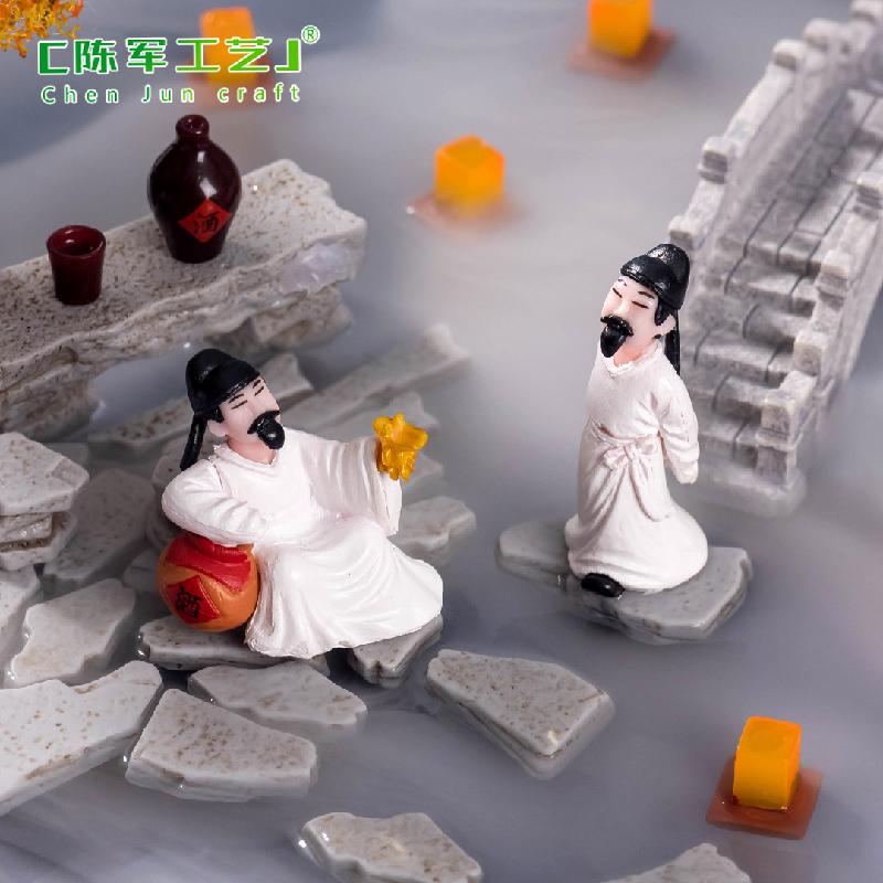 Phụ Kiện Tiểu Cảnh Tiểu cảnh thơ Đường, đá xanh, phụ kiện trang trí DIY (ZC-58)