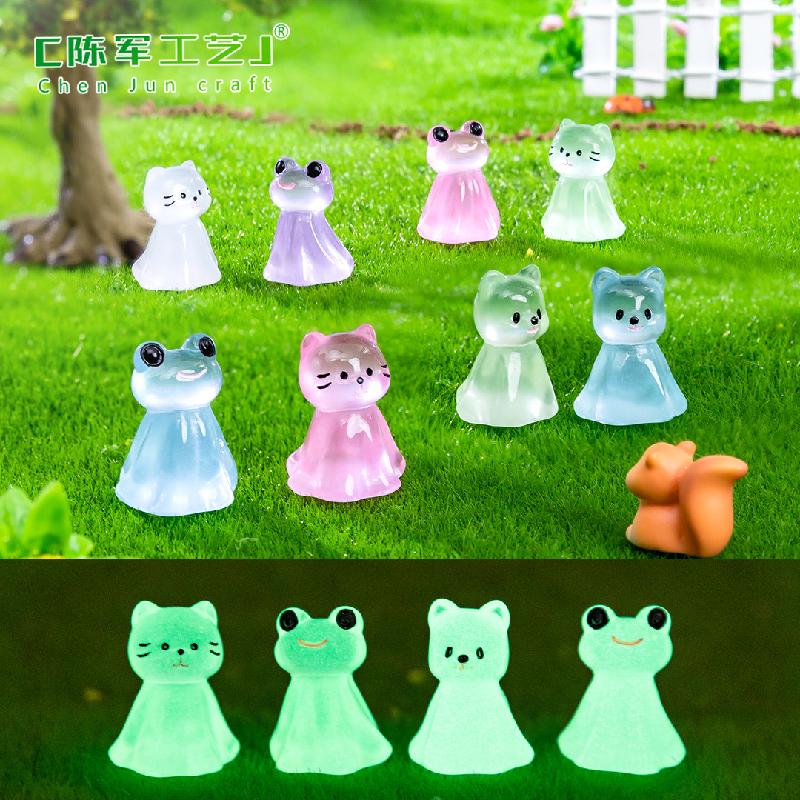 Phụ Kiện Tiểu Cảnh Tiểu cảnh ếch phát sáng mini trang trí xe và bàn làm việc (ZC-798)