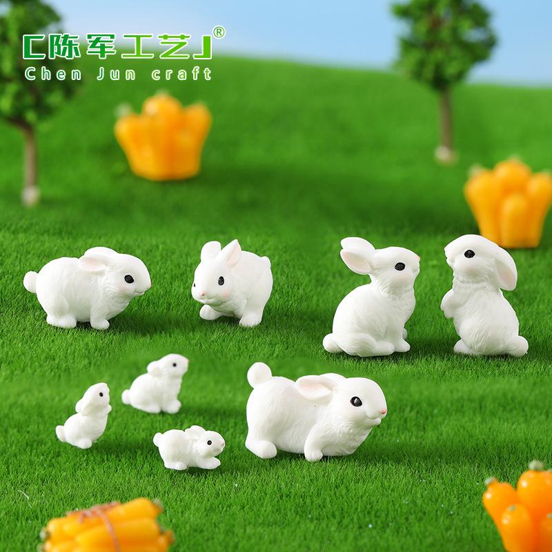 Phụ Kiện Tiểu Cảnh Tiểu cảnh thỏ thực tế, phụ kiện trang trí cây cảnh văn phòng (ZC-594)
