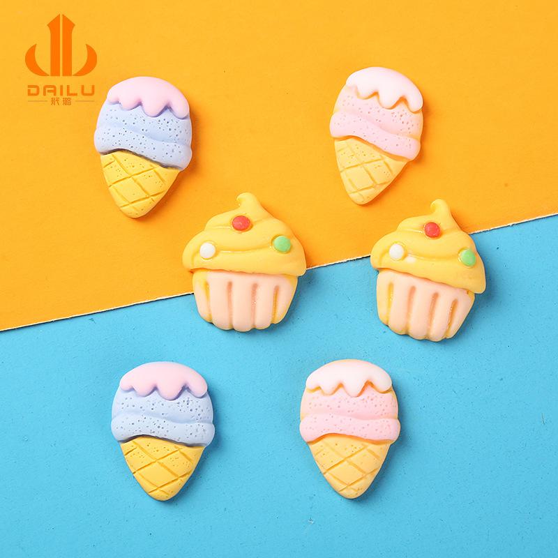 Charm LaBuBu 新款可爱冰激凌甜点树脂配件DIY手机壳奶油胶发饰装饰配件批发
