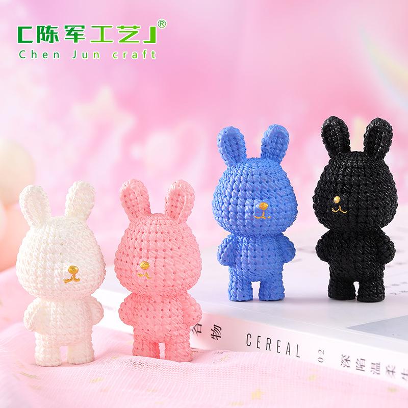 Phụ Kiện Tiểu Cảnh Tiểu cảnh thỏ len mini trang trí xe và bàn DIY dễ thương (ZC-996)