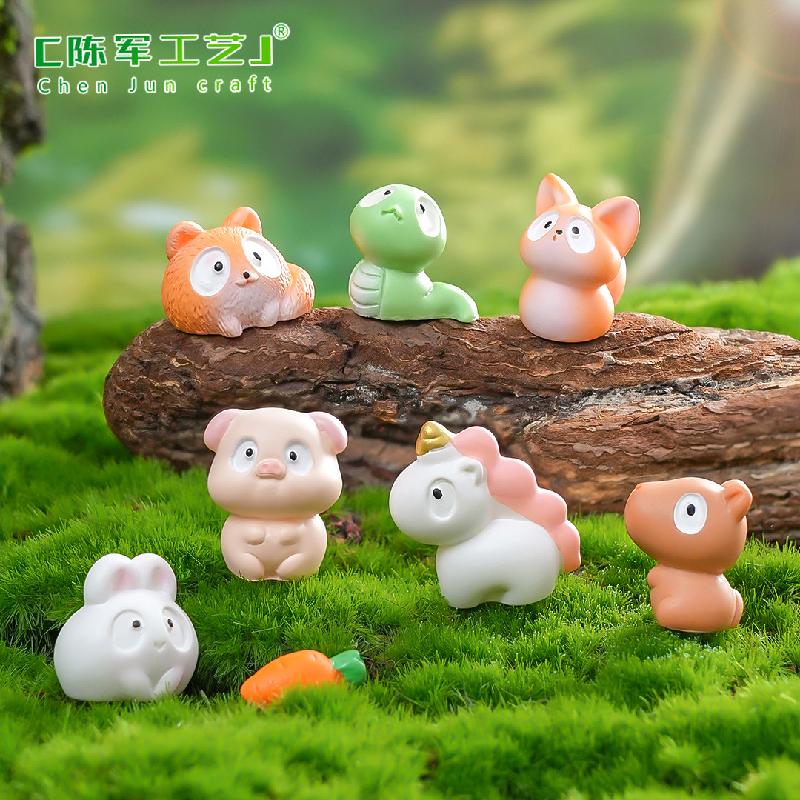 Phụ Kiện Tiểu Cảnh Tiểu cảnh thú cưng mắt to, heo và thỏ, trang trí DIY mini (ZC-211)