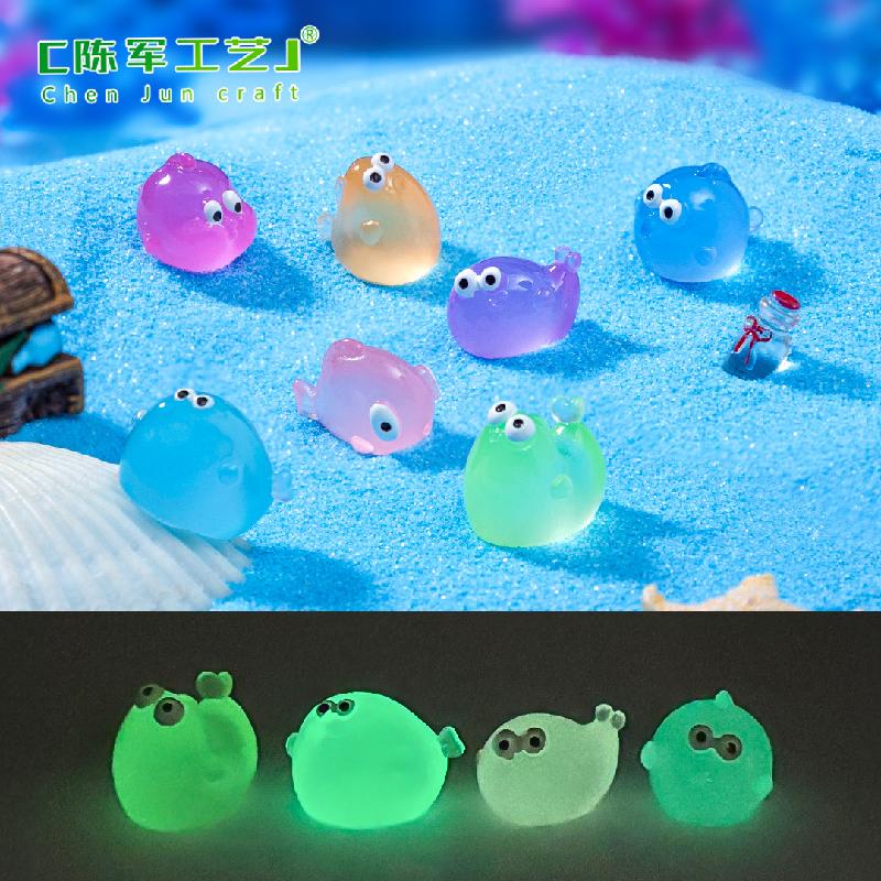 Phụ Kiện Tiểu Cảnh Tiểu cảnh cá mập tròn phát sáng DIY, phụ kiện tiểu cảnh mini resin bàn garden đáng yêu (ZC-1408)