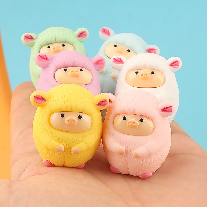 Charm LaBuBu 马卡龙可爱猪 饰品 树脂配件diy手工微景观摆件微缩立体挂件材料