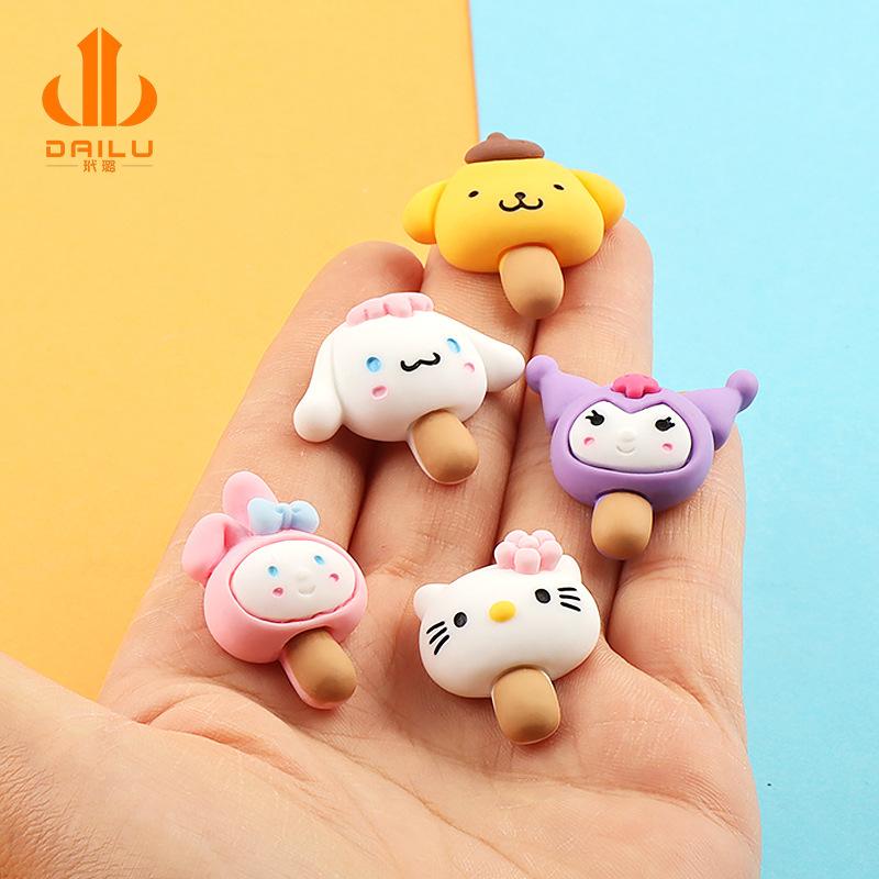 Charm LaBuBu 卡通狗雪糕棒奶油胶DIY自制手机壳发夹头绳冰箱贴材料包装饰摆件