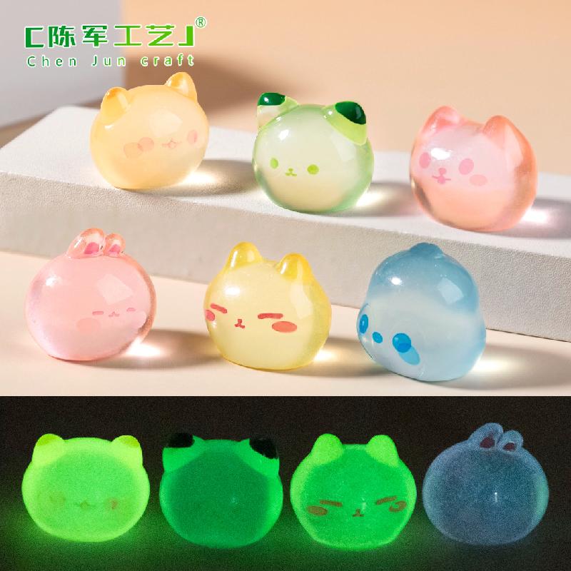 Phụ Kiện Tiểu Cảnh Tiểu cảnh mèo & thỏ phát sáng DIY, phụ kiện tiểu cảnh mini resin garden treo bàn đáng yêu cute (ZC-1466)