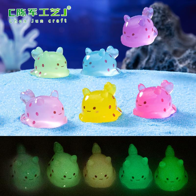 Phụ Kiện Tiểu Cảnh Tiểu cảnh thỏ biển phát sáng DIY, phụ kiện tiểu cảnh mini resin garden treo bàn đáng yêu cute (ZC-1459)