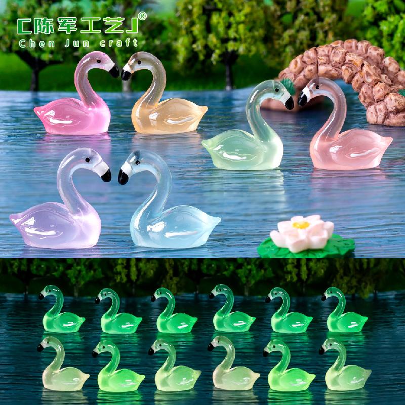 Phụ Kiện Tiểu Cảnh Tiểu cảnh hồng hạc phát sáng trang trí bể cá và rêu DIY (ZC-1153)