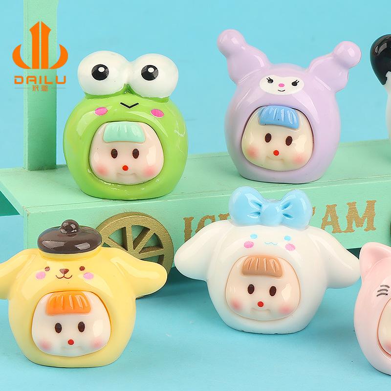 Charm LaBuBu 大号实色卡通动物妹妹盲袋树脂diy饰品配件立体奶油胶创意小摆件