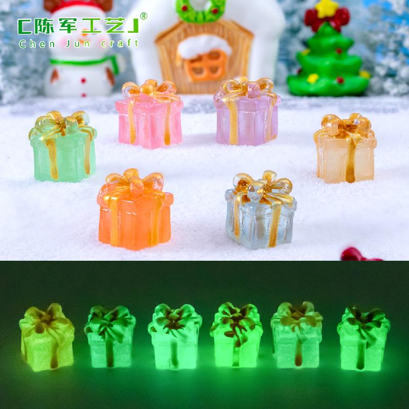 Phụ Kiện Tiểu Cảnh Tiểu cảnh hộp quà Noel phát sáng, trang trí xe hơi mini (ZC-224)