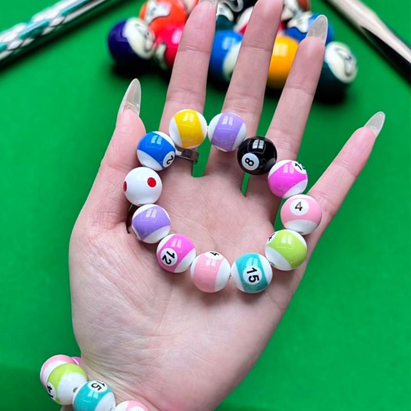 Charm LaBuBu 情侣手链台球桌球手串黑色中8男女学生配饰品创意diy珠子配件材料