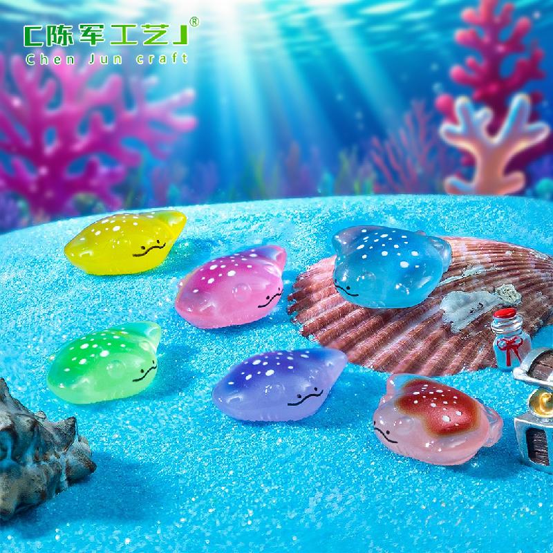 Phụ Kiện Tiểu Cảnh Tiểu cảnh cá đuối phát sáng DIY, phụ kiện tiểu cảnh mini bể cá resin garden cute micro (ZC-1386)