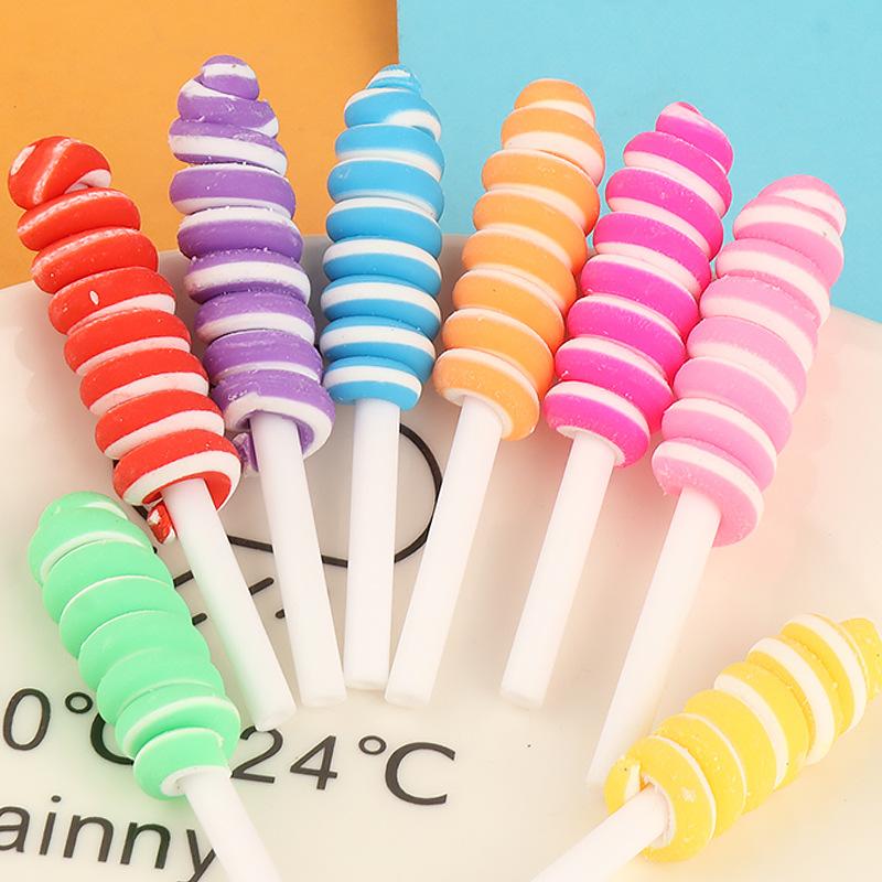 Charm LaBuBu 软陶卷卷棒棒糖 奶油手机壳材料创意文具盒diy装饰配件 软陶配件