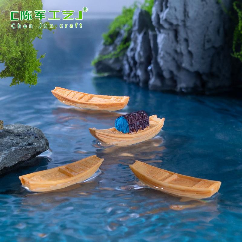 Phụ Kiện Tiểu Cảnh Tiểu cảnh thuyền nhỏ Giang Nam, trang trí thủ công DIY (ZC-112)