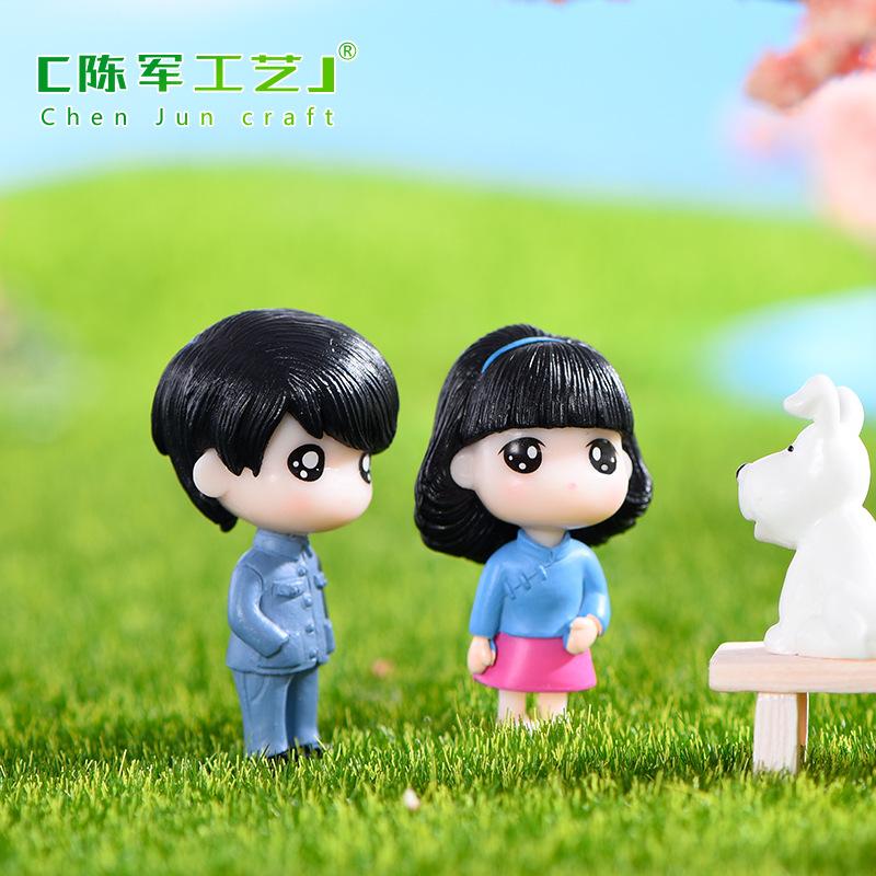 Phụ Kiện Tiểu Cảnh Tiểu cảnh đôi tình nhân vintage mini trang trí cưới DIY (ZC-1069)