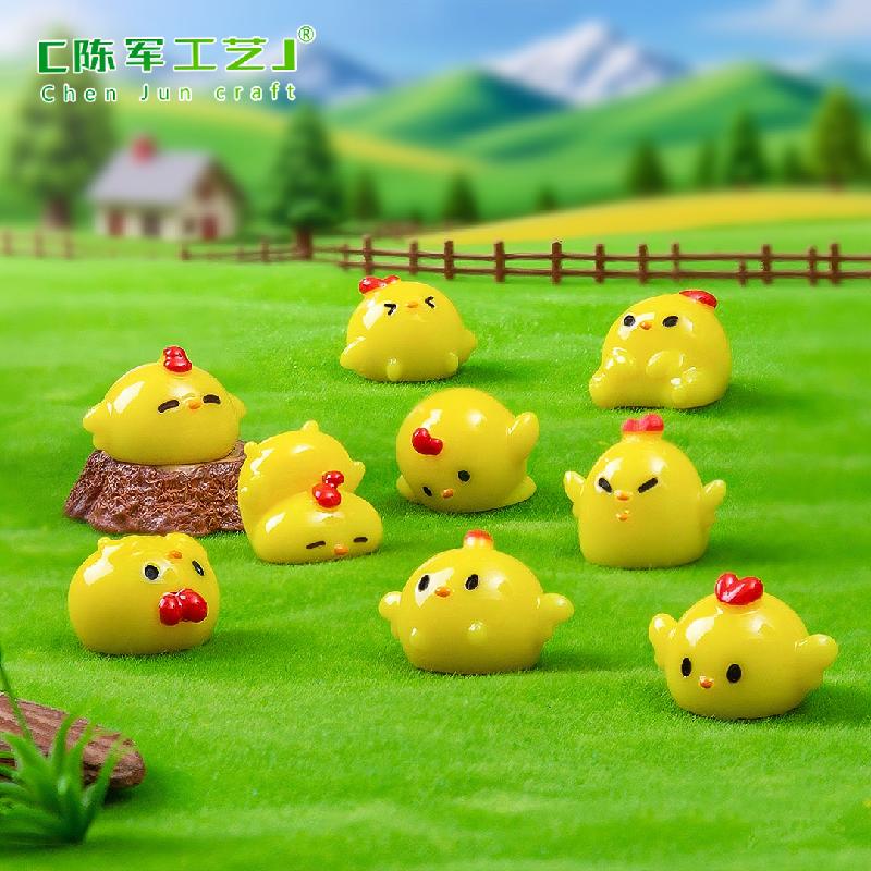 Phụ Kiện Tiểu Cảnh Tiểu cảnh gà con DIY, phụ kiện tiểu cảnh mini bàn treo resin đáng yêu (ZC-1083)