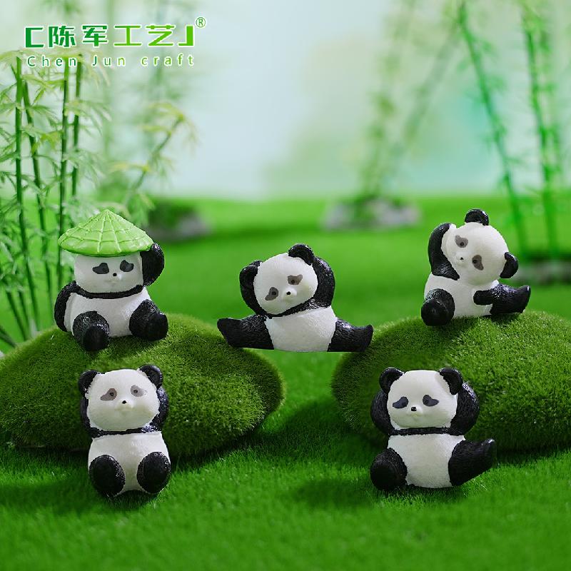 Phụ Kiện Tiểu Cảnh Gấu trúc tinh nghịch mini trang trí xe và bàn DIY (ZC-1020)